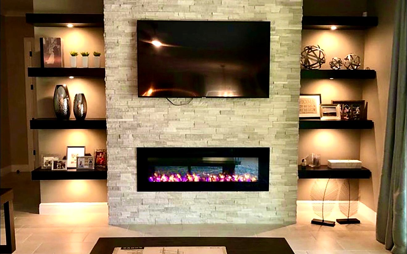 Stone fireplace build, Downtown Orlando