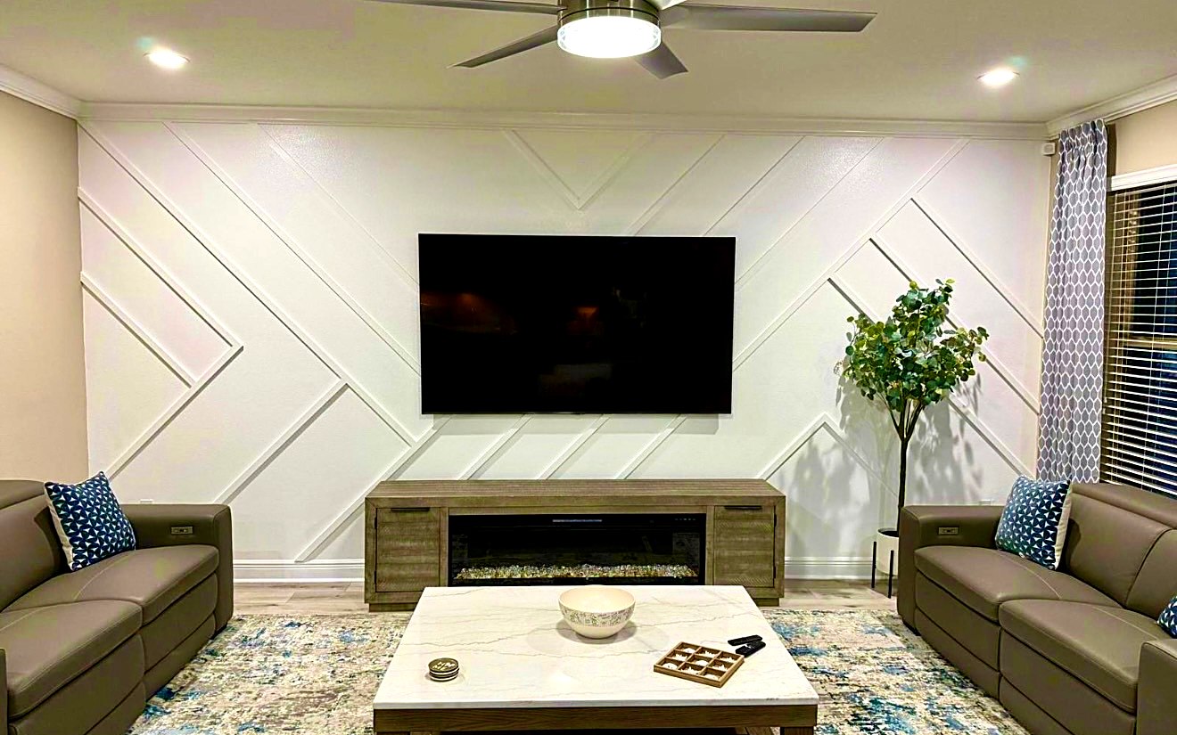 Geometric accent wall painting, Winter Park