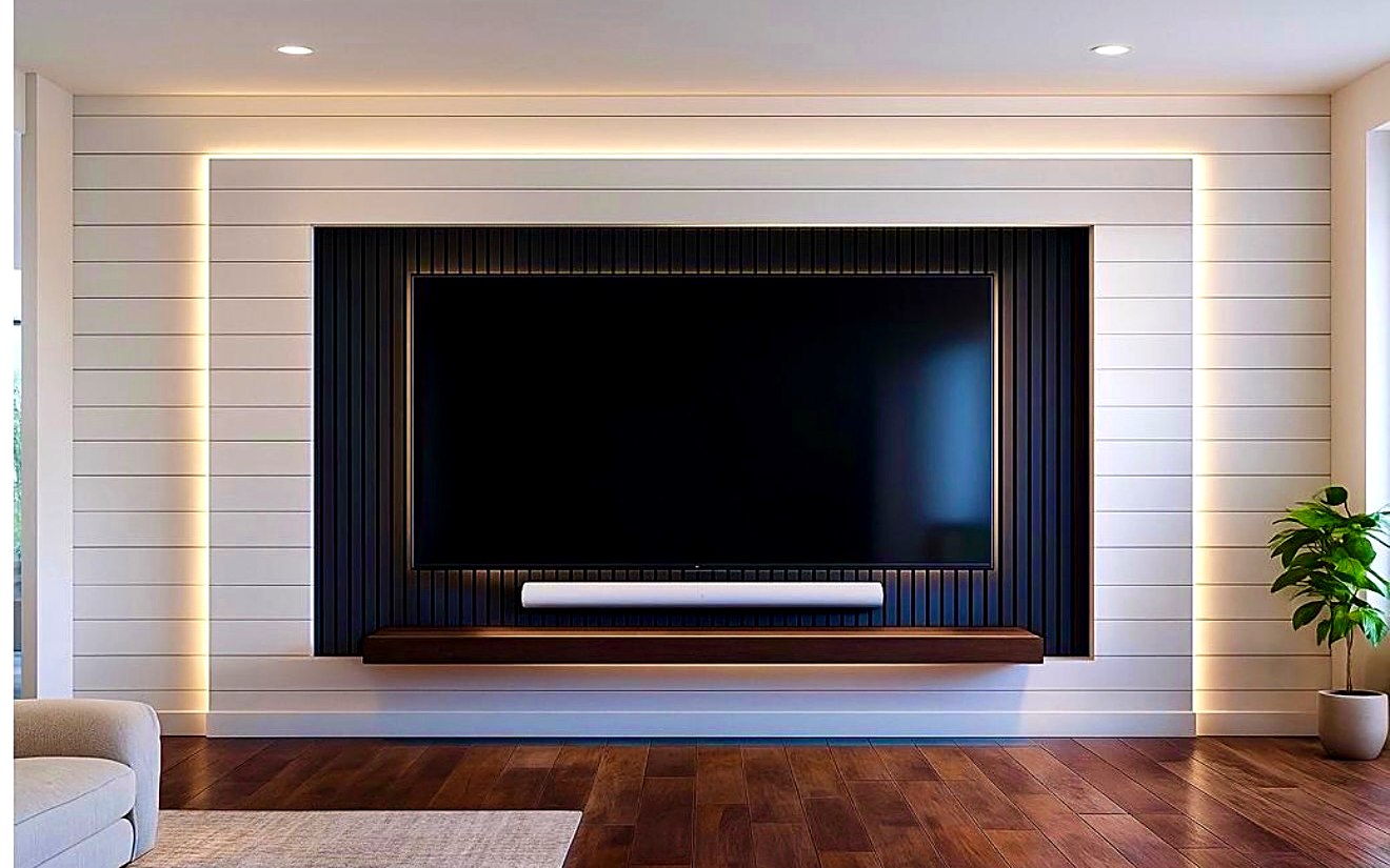 Media wall and shiplap remodel, Windermere